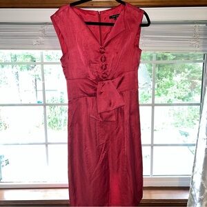 Nanette Lepore Red Midi Dress with Front Bow